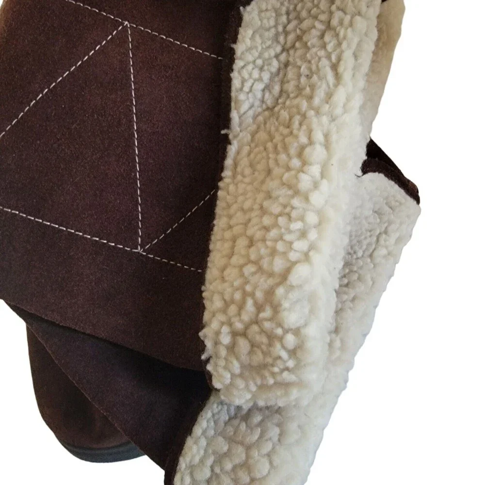 Vintage Bongo Y2K Leather Suede Boots Sherpa Lined Women’s Size‎ 6 M